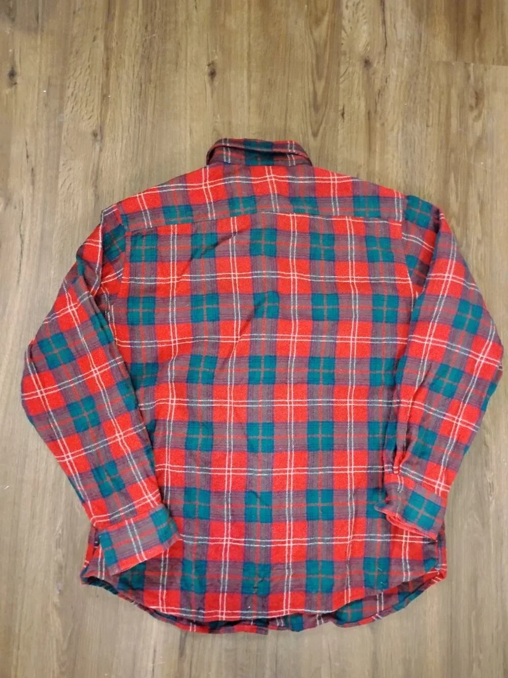 Vintage Sears Wool Flannel Plaid Button Shirt